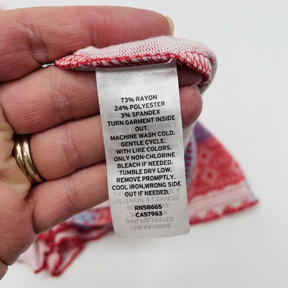 BP Womens Plus Size 3X Snowflake Print Brushed Knit Sleep Shorts Red/Blue 082 - Picture 6 of 6